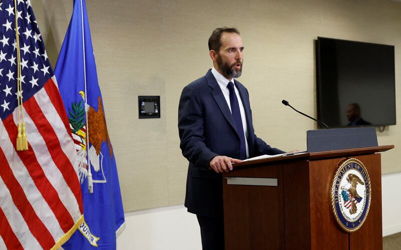 Special Counsel Jack Smith speaks on Friday to reporters about the 37 federal charges facing Trump. 