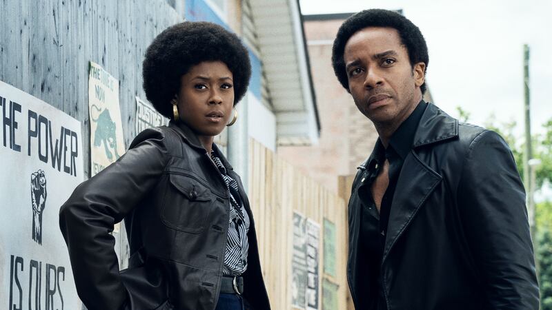 A photo including Moses Ingram and André Holland in the series The Big Cigar on Apple TV+