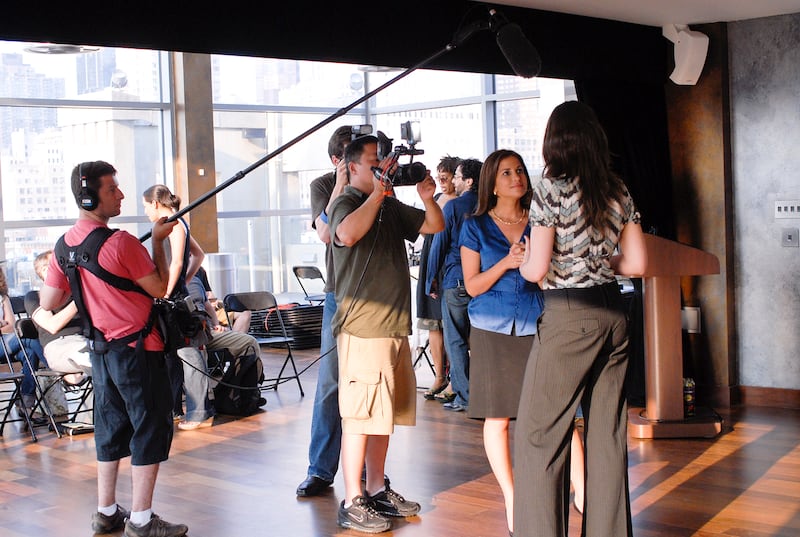 Students during a Robert Galinsky reality TV class.