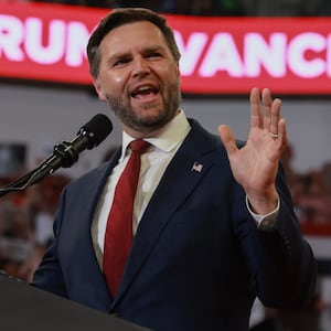 J.D. Vance at a campaign rally in Atlanta, Georgia. 