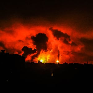 Smoke rises and billows in different regions of Gaza.