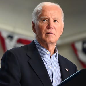 President of the United States Joe Biden delivers remarks at a campaign rally at Sherman Middle School in Madison, Wisconsin