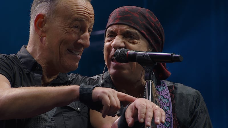 Bruce Springsteen and Stevie Van Zandt onstage