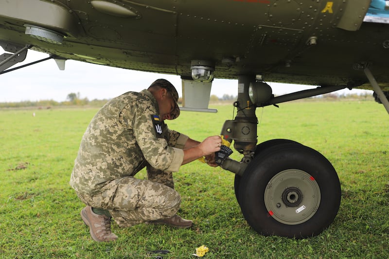 A photograph of the Ukraine’s 10th Army Aviation Brigade at one of their secret training locations in the west of Ukraine.