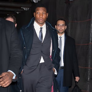 Jonathan Majors is seen leaving court on Dec. 8, 2023, in New York, New York.