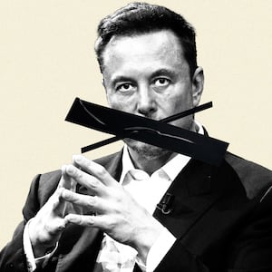 An illustration including photos of Elon Musk and Black Tape