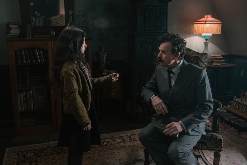 A still of Billie Gadsdon as Sofia and Ewan McGregor as Count Rostov.