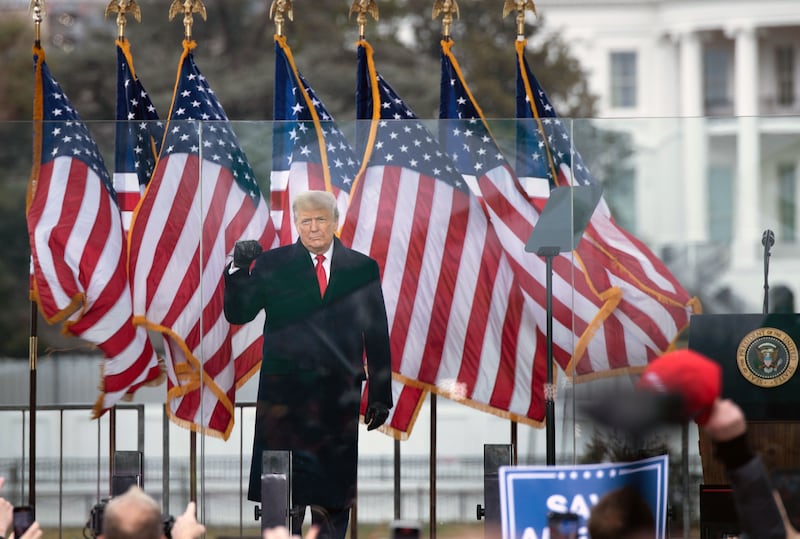 A photo including US President Donald Trump in Washington D.C