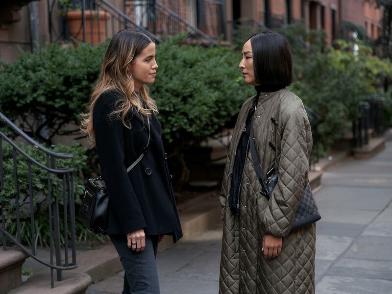 Natalie Morales and Greta Lee in The Morning Show.