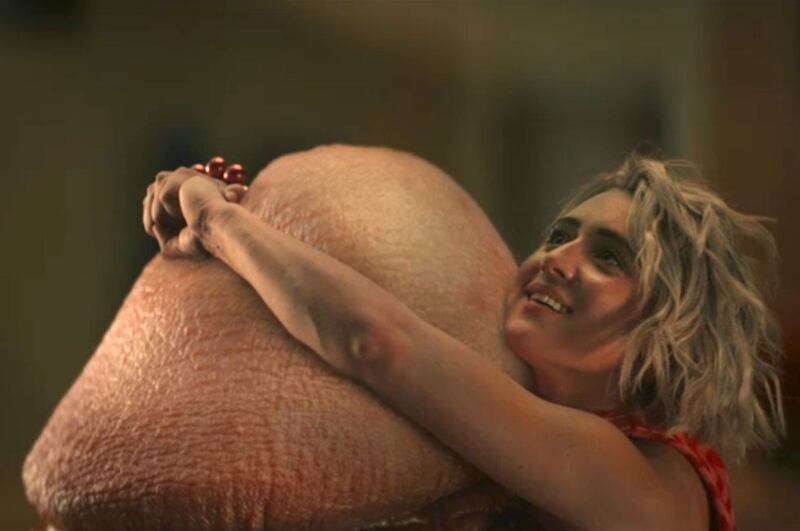 A still of Emma in the penis scene of Gen V.