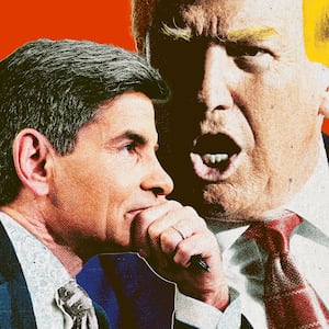 Photo illustration of George Stephanopolous and Donald Trump