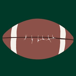 Illustration of a football with medical stitches on a green background