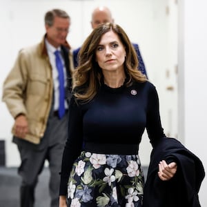 Rep. Nancy Mace (R-SC) departs a House Republican Conference meeting