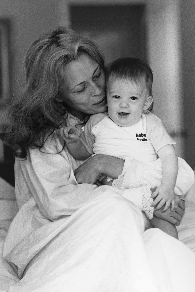 Faye Dunaway and her son Liam in the early 1980s.