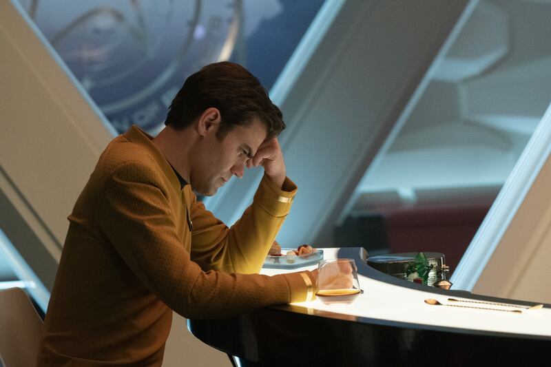 Photo still of Paul Wesley as James T. Kirk in Star Trek: Strange New Worlds