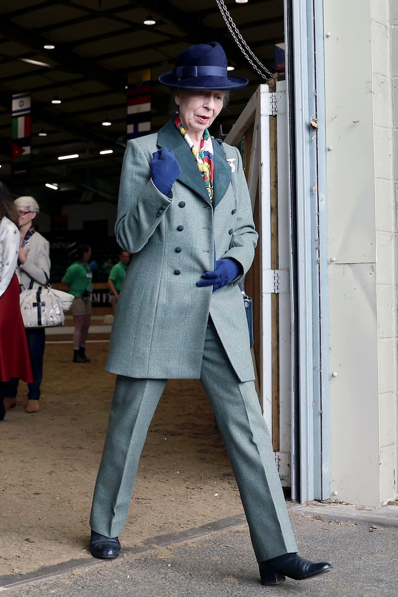 Princess Anne, Princess Royal visits the Riding for the Disabled Association (RDA) National Championships at Hartpury University and Hartpury College, in Gloucester, Britain, July 12, 2024.