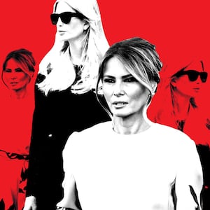 A photo illustration of Melania and Ivanka Trump