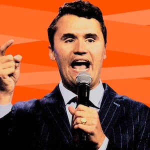  A photo illustration showing Charlie Kirk.