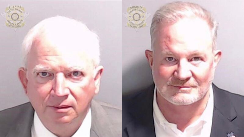 Mugshots of John Eastman, left, and Scott Hall.