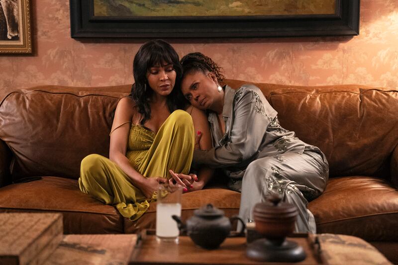 Meagan Good and Debbi Morgan in Tyler Perry’s Divorce in the Black.