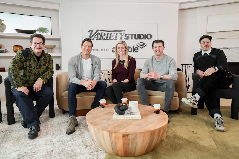 Peter Ettedgui, Will Reeve, Alexandra Reeve Givens, Matthew Reeve and Ian Bonhôte at the Variety Sundance Studio,