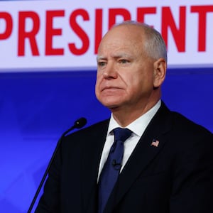 Minnesota Gov. Tim Walz, speaks during a debate at the CBS Broadcast Center in New York City. 