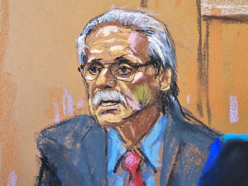 David Pecker is questioned during former U.S. President Donald Trump's criminal trial