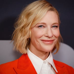 Cate Blanchett smiling on the red carpet in 2022. 