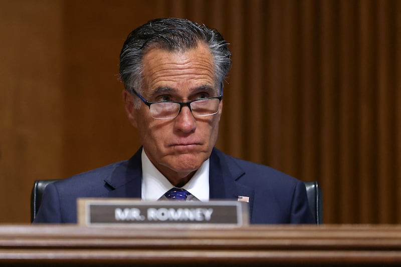 Sen. Mitt Romney on Capitol Hill in DC.