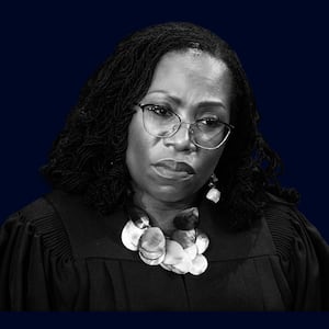 A photo composite of Supreme Court Justice Ketanji Brown Jackson.