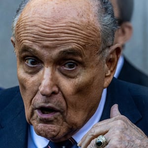 Former New York mayor Rudy Giuliani leaves the New York Federal Courthouse on November 7, 2024 in New York City.