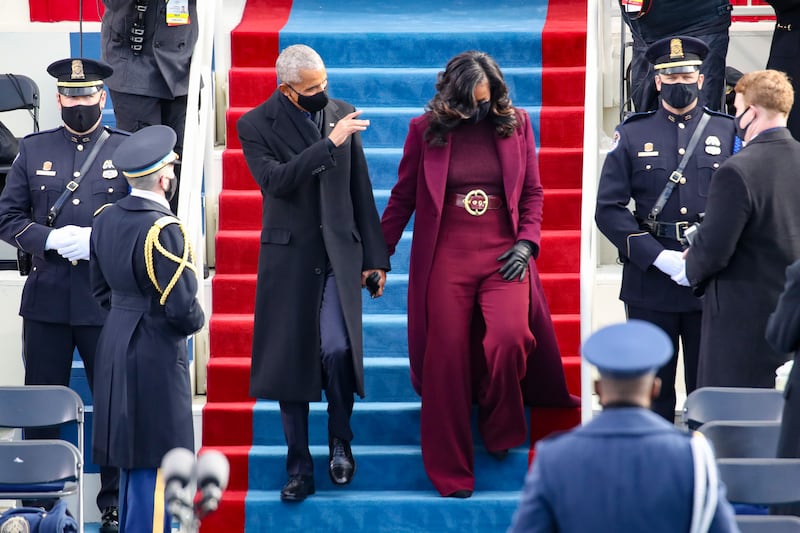 Michelle Obama in Sergio Hudson at the Inauguration.