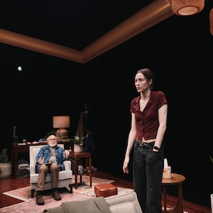 Peter Friedman, left, and Sydney Lemmon in 'Job'