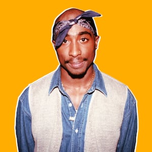 A photo illustration of Tupac Shakur. 