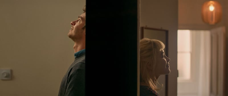 Film still from We Live in Time featuring Andrew Garfield and Florence Pugh