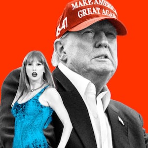 A photo illustration of Taylor Swift and Donald Trump