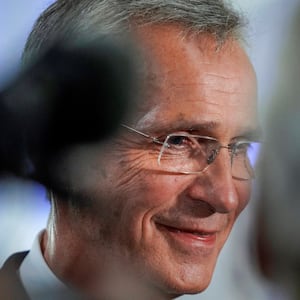 NATO Secretary General Jens Stoltenberg participates in his last official visit to Norway, during an open meeting in Oslo City Hall, Oslo, Norway September 5, 2024. Thomas Fure/NTB/via REUTERS   ATTENTION EDITORS - THIS IMAGE WAS PROVIDED BY A THIRD PARTY. NORWAY OUT. NO COMMERCIAL OR EDITORIAL SALES IN NORWAY.