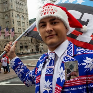 Trump supporter Dylan Quattrucci, 23, of Carmel, New York, attends a Stop the Steal rally in support of President Trump on December 12, 2020 in downtown Washington, D.C. 