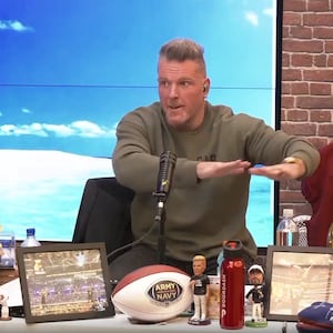 Pat McAfee discusses Aaron Rodgers on his show.