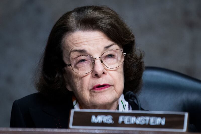 Sen. Dianne Feinstein attends the Senate Judiciary Committee confirmation hearing in Dirksen Senate Office Building on April 28, 2021, in Washington, D.C.