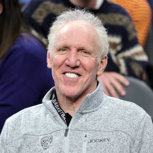 Sportscaster and former NBA player Bill Walton attends a game between the USC Trojans and the UCLA Bruins on March 11, 2022, in Las Vegas.