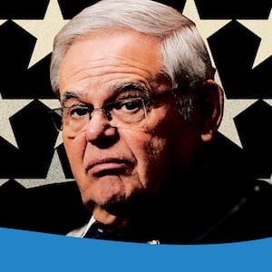 A photo illustration showing Bob Menendez.