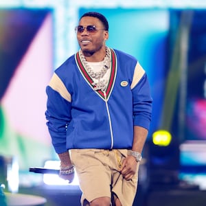 Nelly performing at the 2023 BET Hip Hop Awards. 