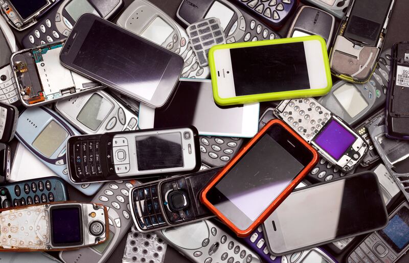 A pile of phones