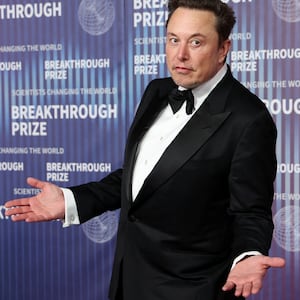 Elon Musk attends the Breakthrough Prize awards in Los Angeles, on April 13, 2024.