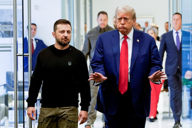 Donald Trump and Ukraine's President Volodymyr Zelensky