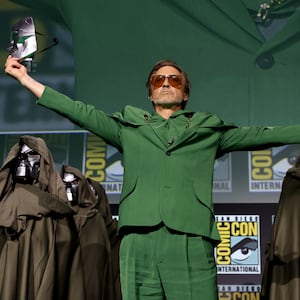 Robert Downey Jr. at the Marvel Studios Panel at SDCC in 2024.