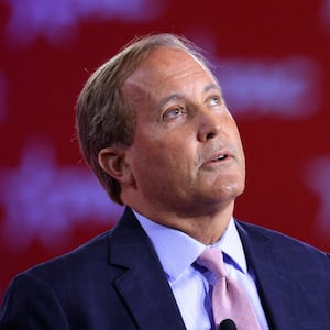 Texas Attorney General Ken Paxton pictured speaking at CPAC.