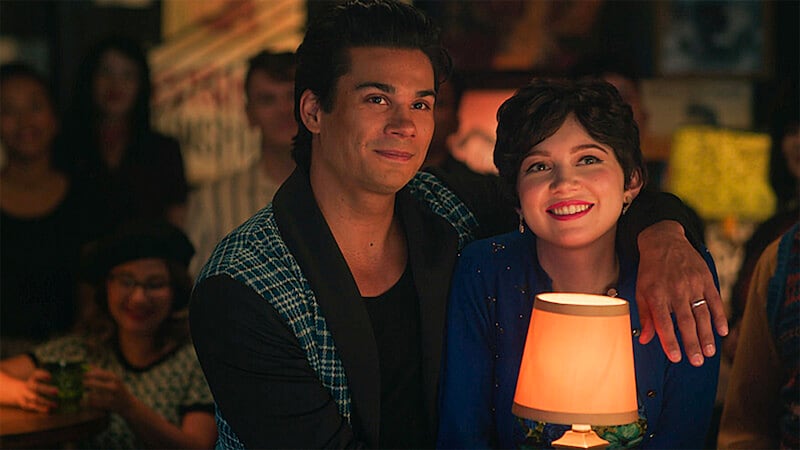 Charles Melton as Reggie Mantle and Emilija Baranac as Midge Klump in Riverdale.