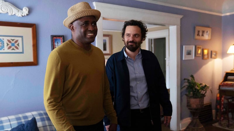 A photo including Wayne Brady and Jake Johnson in the film Self Reliance on Hulu